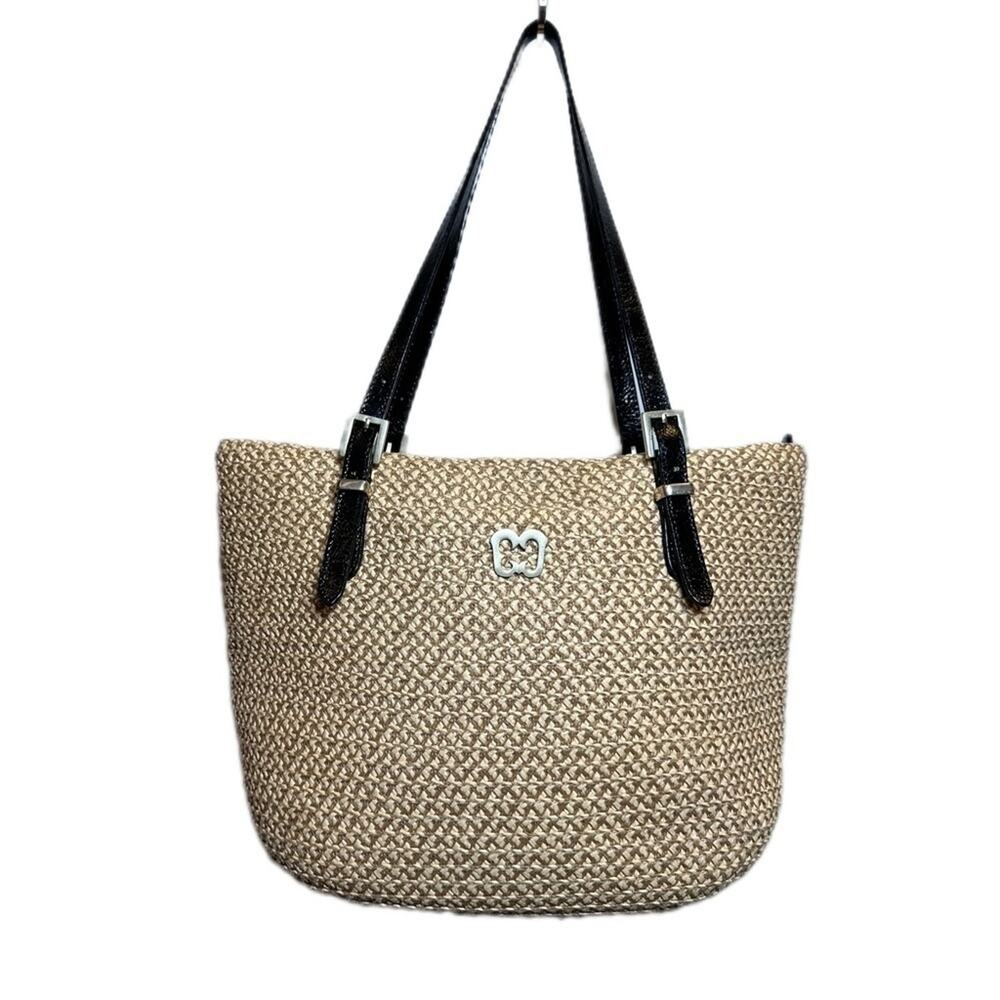 Eric Javits  rehabbed Straw tote bag re painted handles